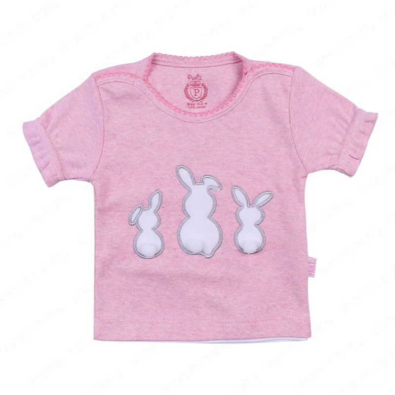 بلوز آستین کوتاه نوزاد دخترانه طرح Rabbit پاریز Pariz