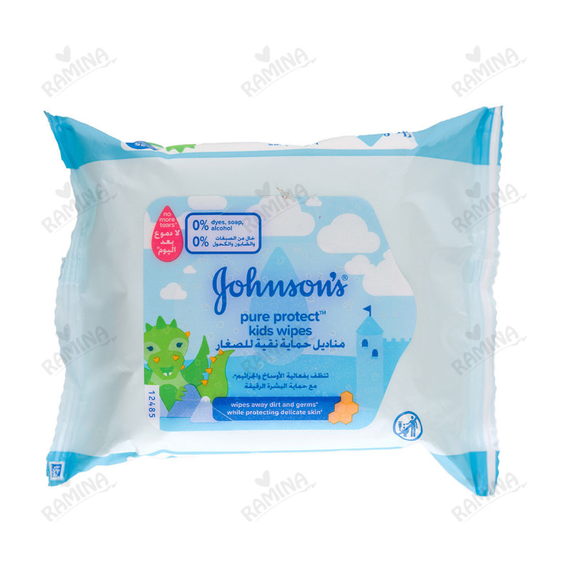 دستمال مرطوب کودک مدل Pure Protect بسته 25 عددی جانسون Johnson's