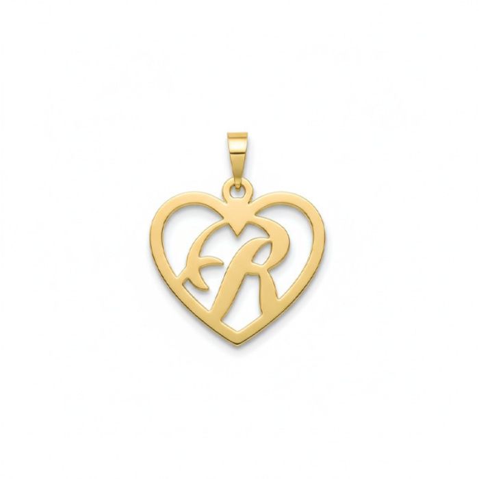 خرید آویز گردنبند طلا 18 عیار زنانه مدوپد مدل حرف R کد PA1-12843 قیمت روز