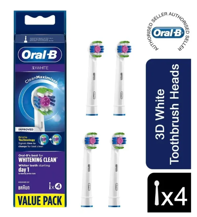 خرید سری یدک مسواک برقی اورال بی مدل 3D White بسته 4 عددی قیمت روز