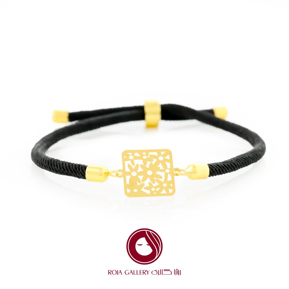 دستبند بند و طلا طرح گل - کد CB - 83244