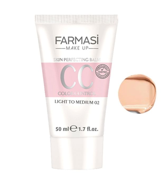 خرید کرم پودر سی سی مایع فارماسی شماره 02 مناسب برای انواع پوست حجم 50 میلی‌لیتر با 15 SPF قیمت روز