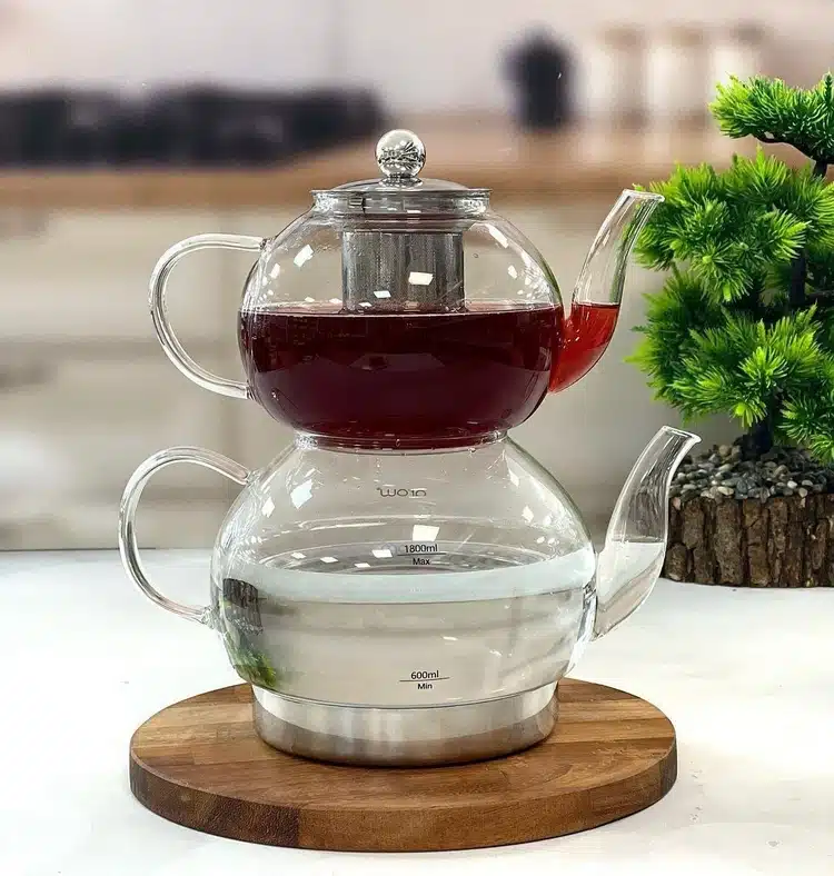 کتری قوری پیرکس کف استیل AROW - طرح-یک