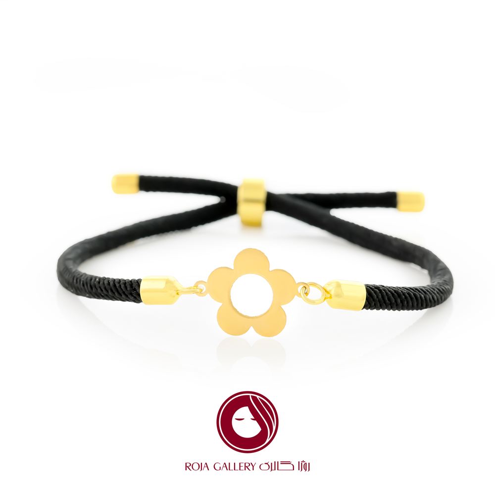 دستبند بند و طلا طرح گل - کد CB - 83305