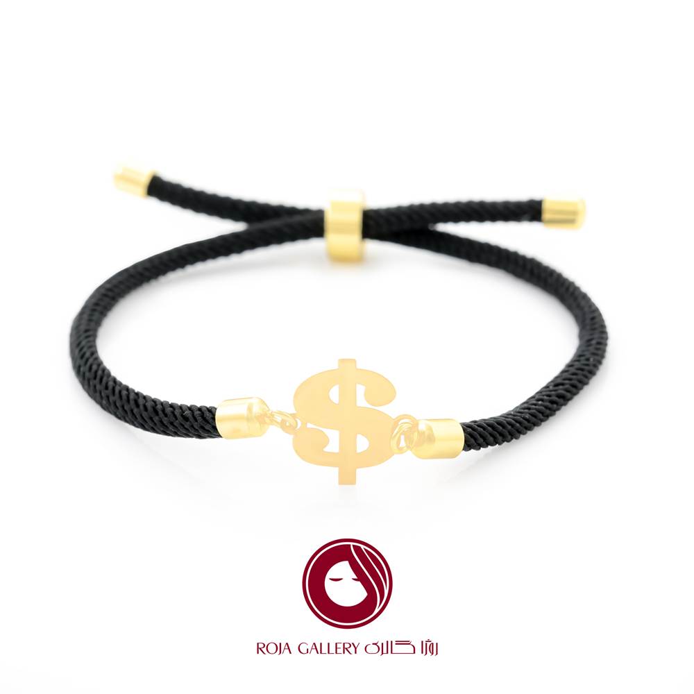 دستبند بند و طلا طرح دلار - کد CB - 83280