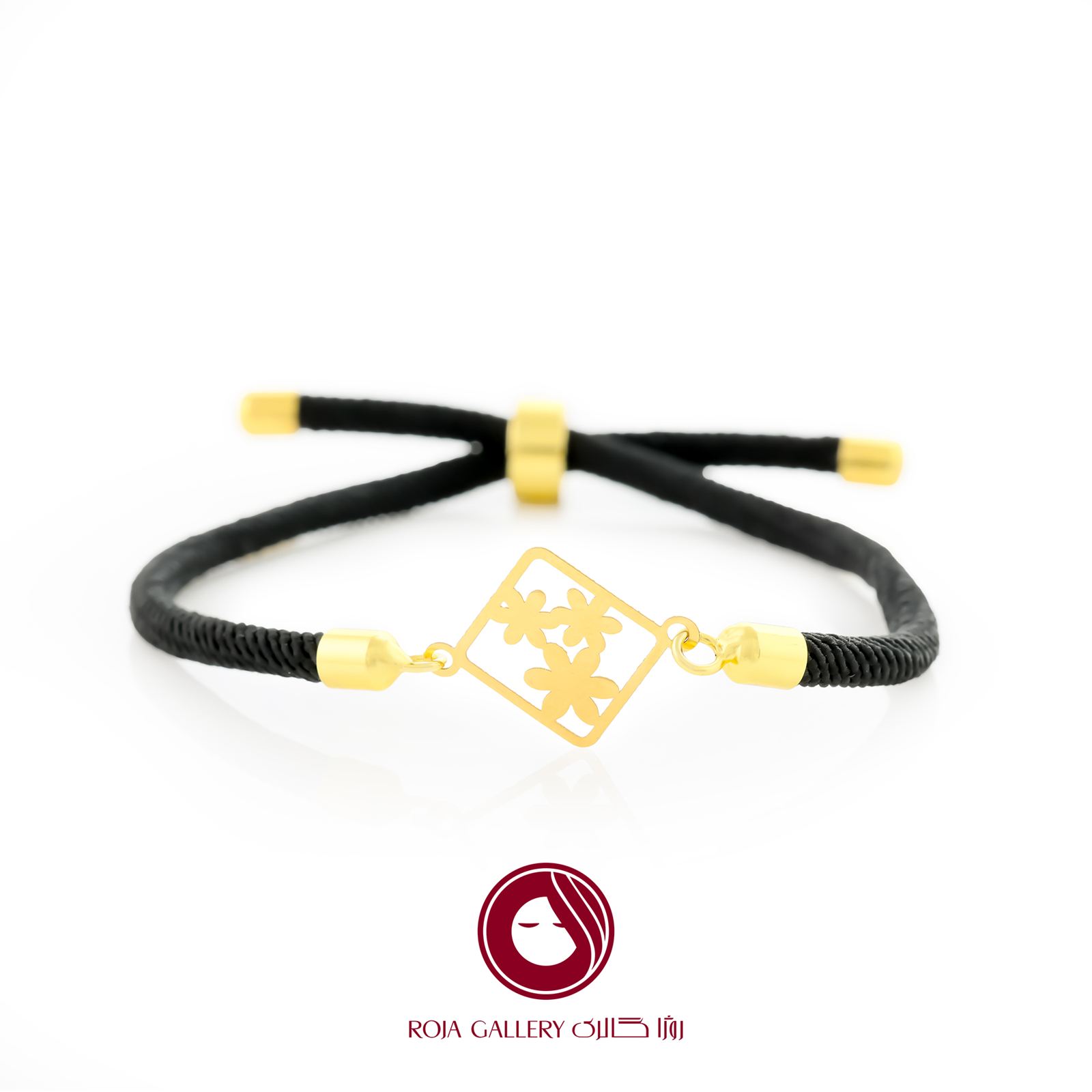 دستبند بند و طلا طرح گل - کد CB - 83261