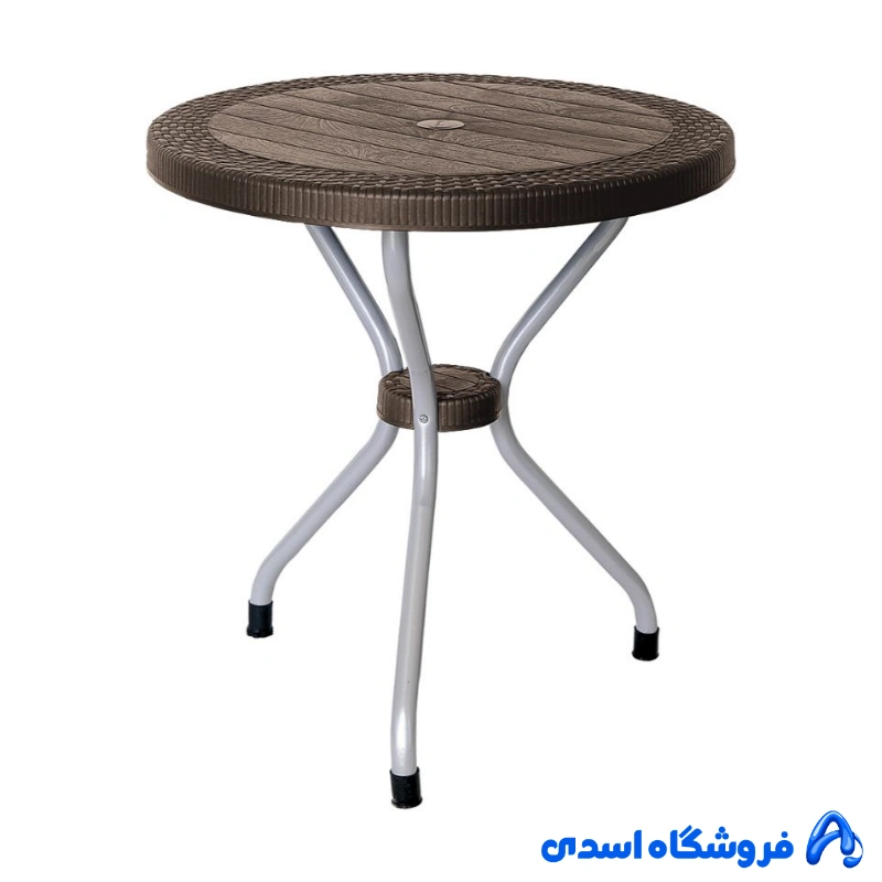میز گرد حصیر بافت پایه فلزی ناصر پلاستیک کد 422
