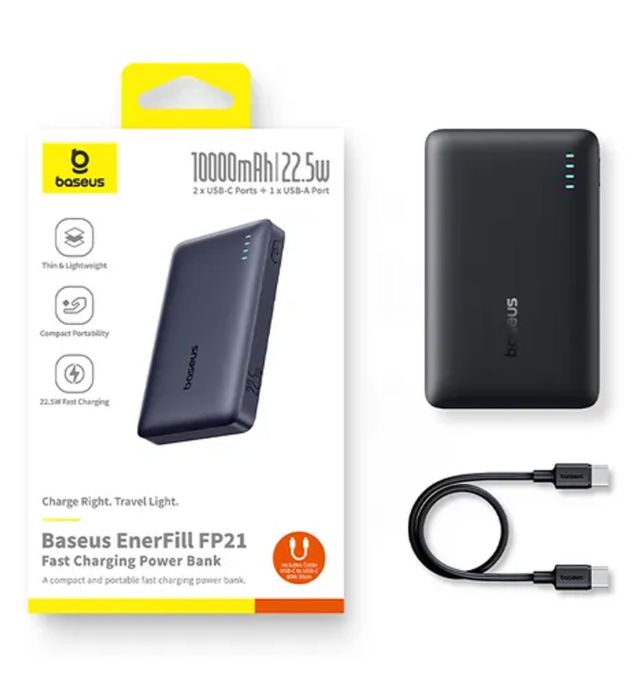 خرید پاوربانک 22.5W باسئوس مدل EnerFill FP21 ظرفیت 10000 میلی آمپر ساعت قیمت روز