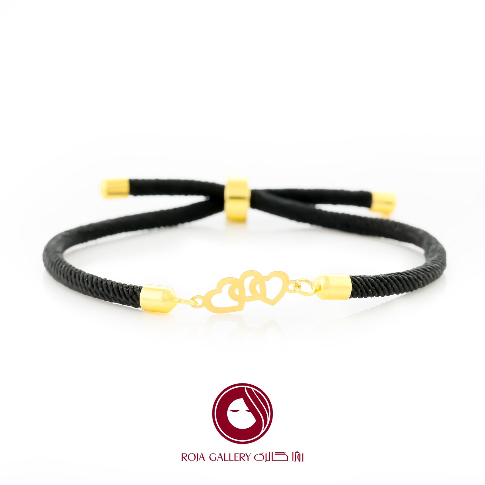 دستبند بند و طلا طرح قلب - کد CB - 83239