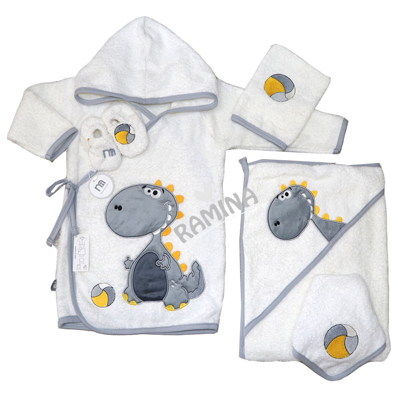 ست حوله نوزادی 5 تکه پسرانه طرح بچه دایناسور مادرکر Mothercare