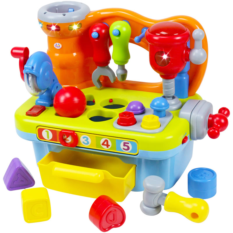 اسباب بازی موزیکال و چراغ دار جعبه ابزار 907 هالی تویز Huile Toys
