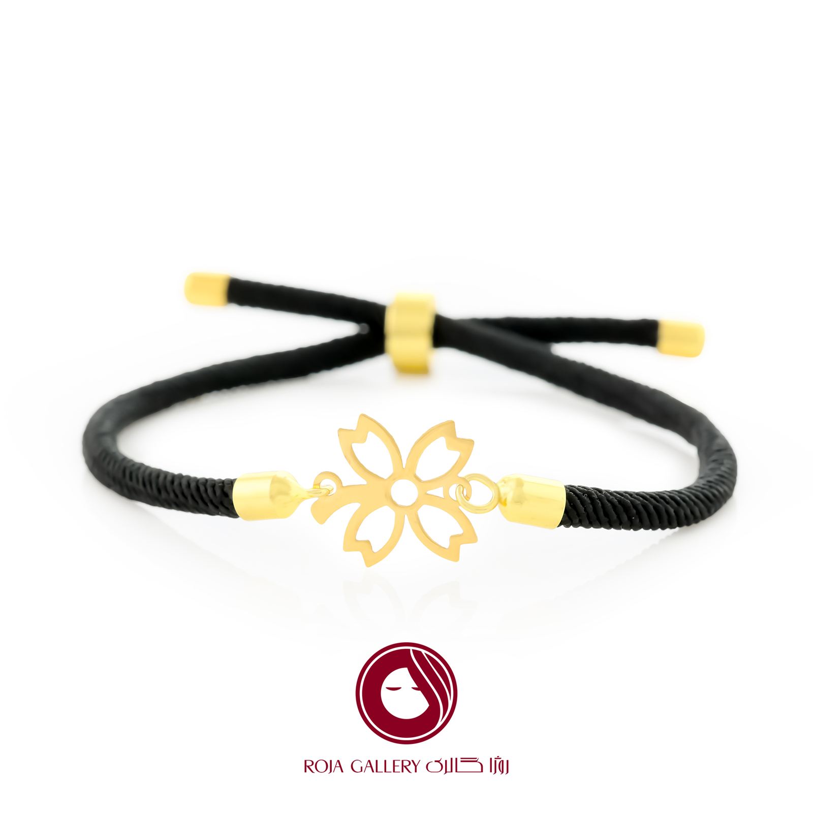 دستبند بند و طلا طرح گل - کد CB - 83254