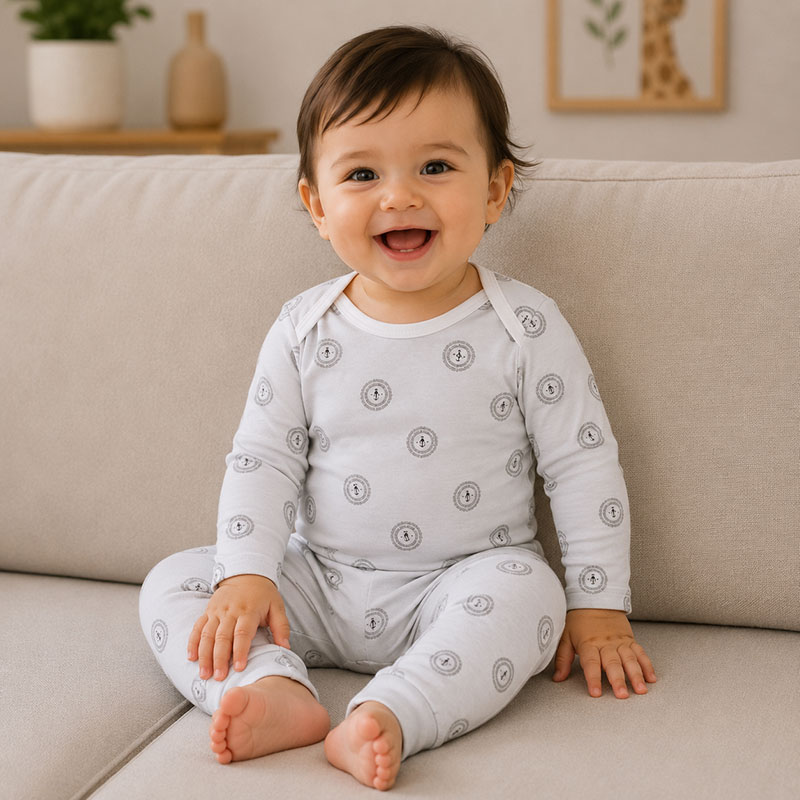 زیردکمه آستین بلند با شلوار پسرانه طرح شیر ماماز پاپاز Mamas Papas