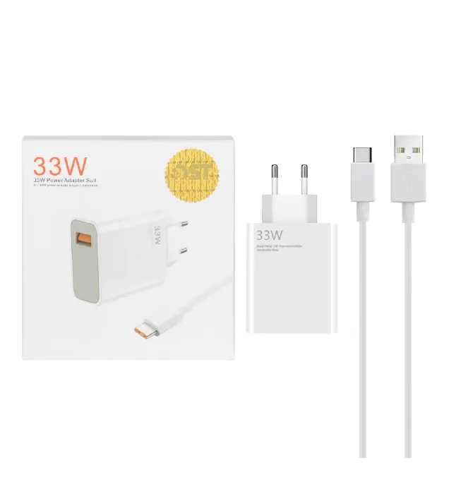 خرید شارژر دیواری 33W فست تک پورت شیائومی مدل MDY-11-EZ به همراه کابل شارژ Type-C قیمت روز