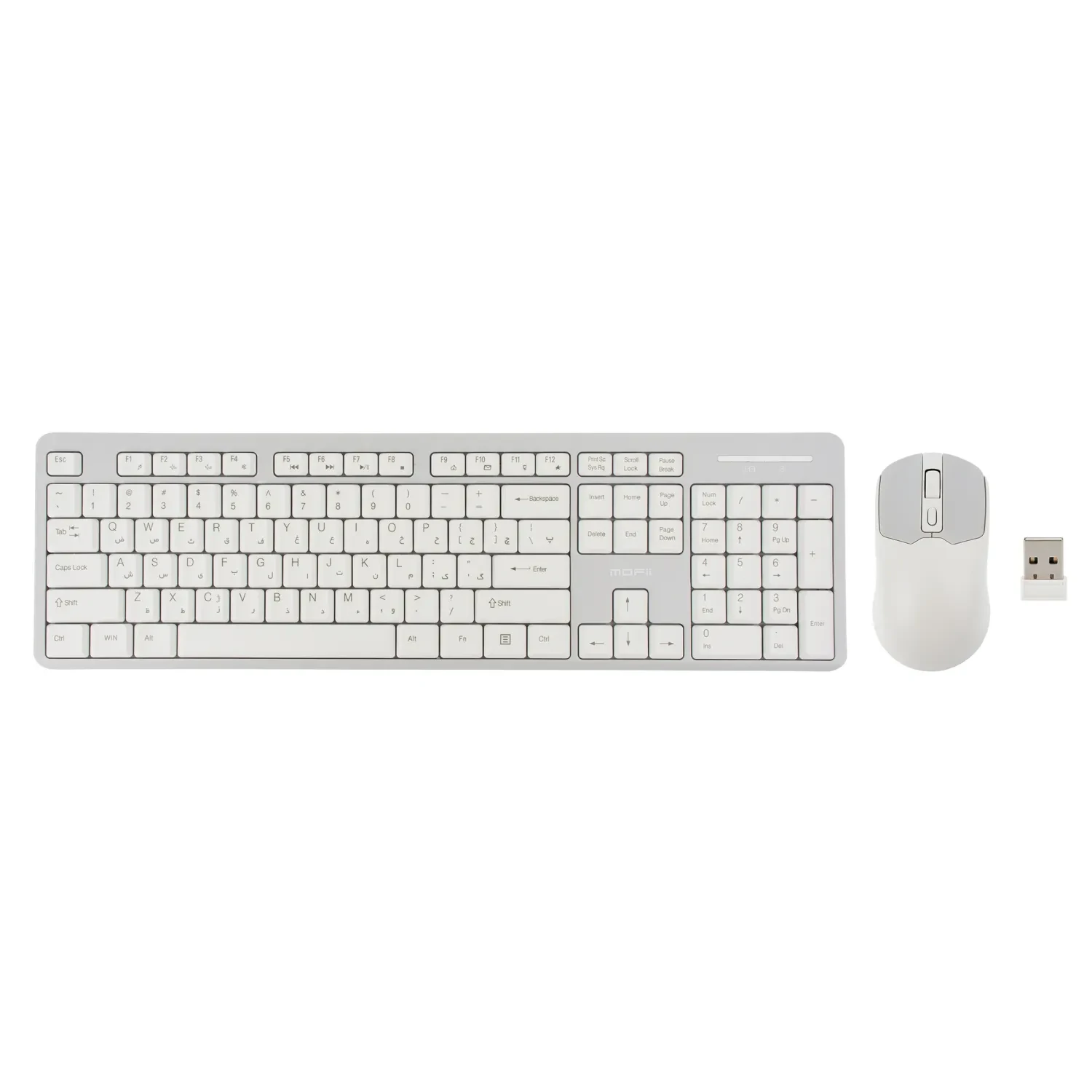 کیبورد و ماوس بی‌سیم مافی X100 White Gray