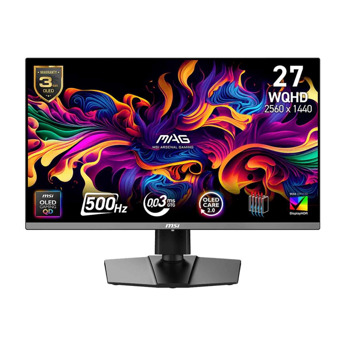 مانیتور گیمینگ ام اس آی مدل MAG 272QP QD-OLED X50 سایز 27 اینچ