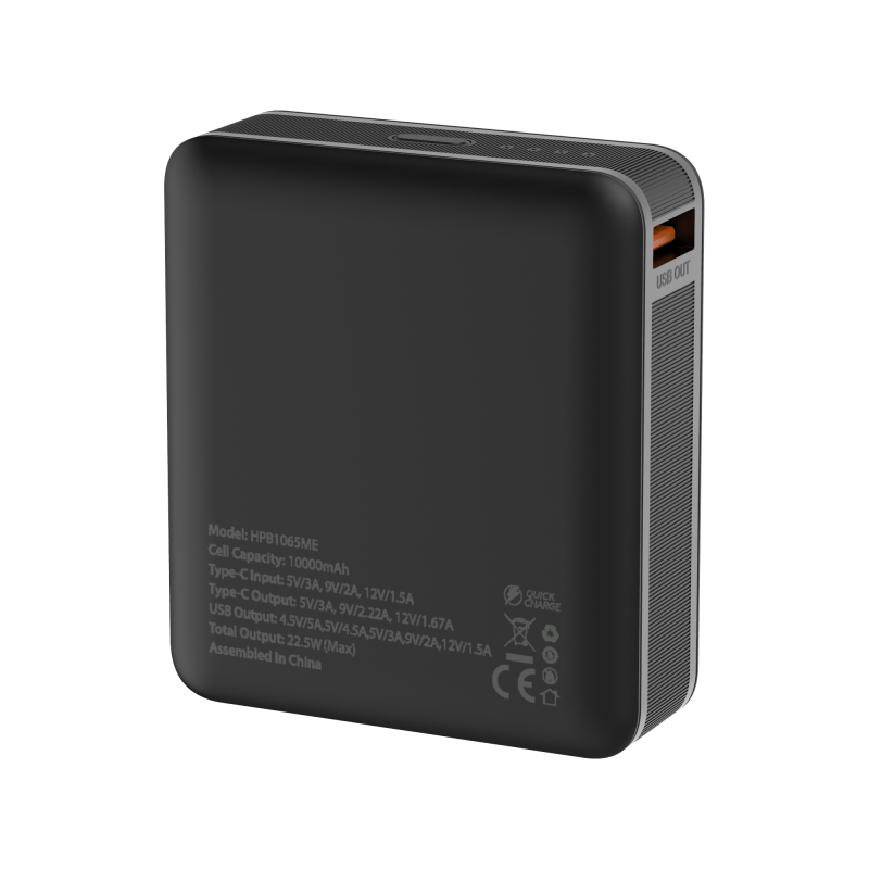 پاوربانک 22.5 وات هترون مدل HPB1065ME ظرفیت 10هزار میلیآمپرساعت