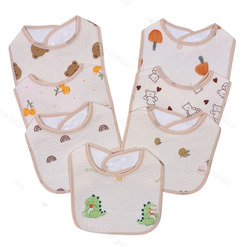 پیش بند دکمه دار نخی نوزاد دو عددی Nice Baby