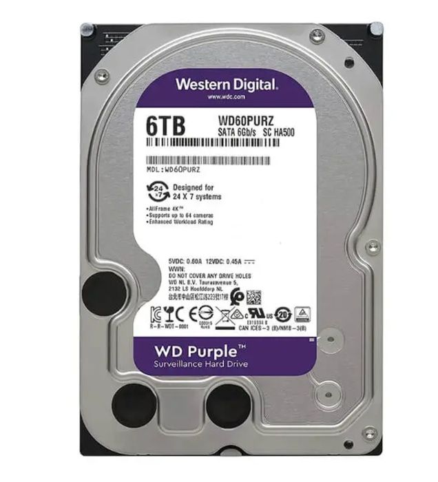 خرید هارد دیسک اینترنال وسترن دیجیتال مدل WD Purple ظرفیت 6 ترابایت قیمت روز