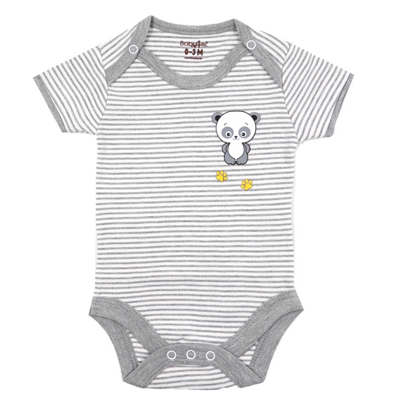 زیردکمه دار آستین کوتاه نوزاد طرح پاندا بیبی فورلایف Baby4life