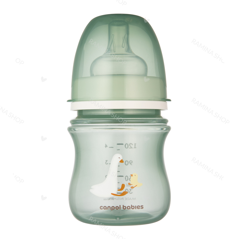 شیشه شیر طلقی آنتی کولیک 120 میل طرح غاز کانپول Canpol