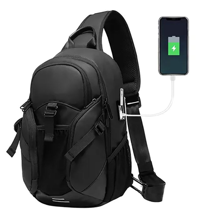 خرید کیف کراس بادی ضد آب دارای USB بنج مدل BG-77120 قیمت روز