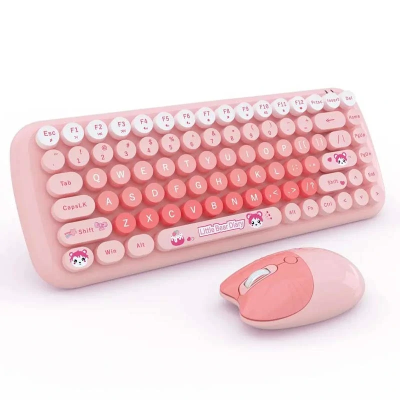کیبورد و ماوس بی‌سیم مافی Candy Pink