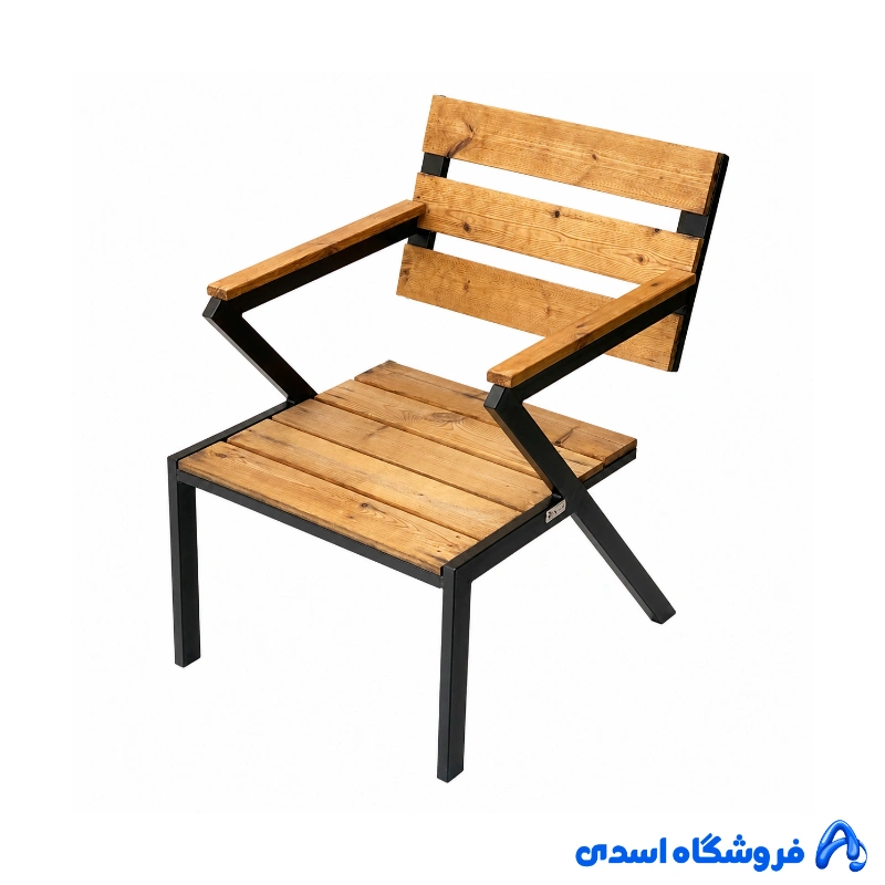 صندلی چوبی فلزی مدرن