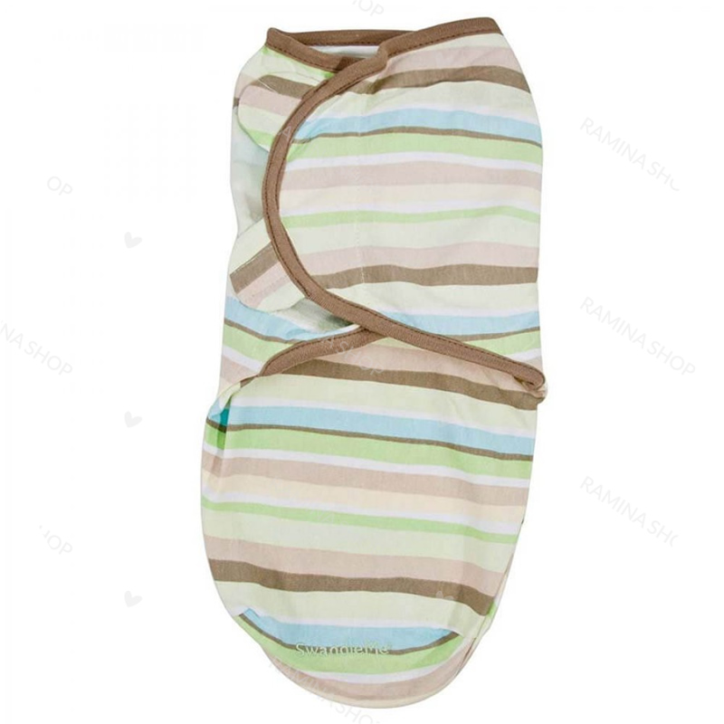 قنداق چسبی نوزادی 0 تا 3 ماه طرح راه راه Swaddle Me
