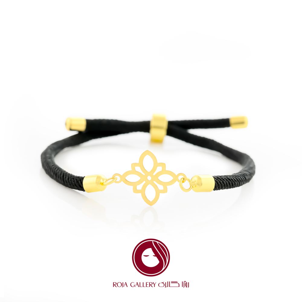 دستبند بند و طلا طرح گل - کد CB - 83263