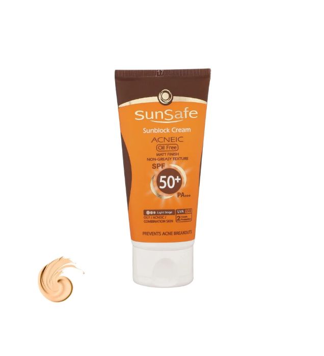 خرید کرم ضدآفتاب رنگی سان سیف با 50 SPF مدل ACNEIC مناسب پوست‌های چرب 50 میلی لیتر قیمت روز