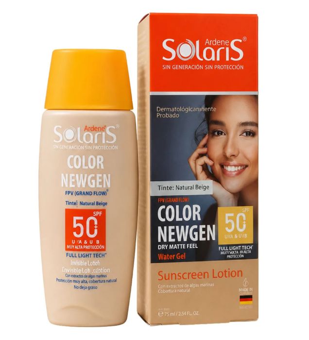 خرید کرم ضد آفتاب رنگی آردن سولاریس مدل Color Newgen با SPF 50 مناسب انواع پوست بژ طبیعی حجم 75 میلی لیتر قیمت روز