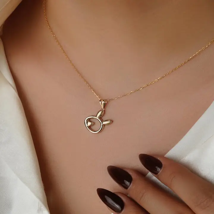 گردنبند خرگوش دوریکا با زنجیر متصل ۴۵ سانت