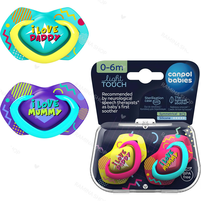 پستانک 0 تا 6 ماه 2 عددی طرح NEON LOVE کانپول Canpol
