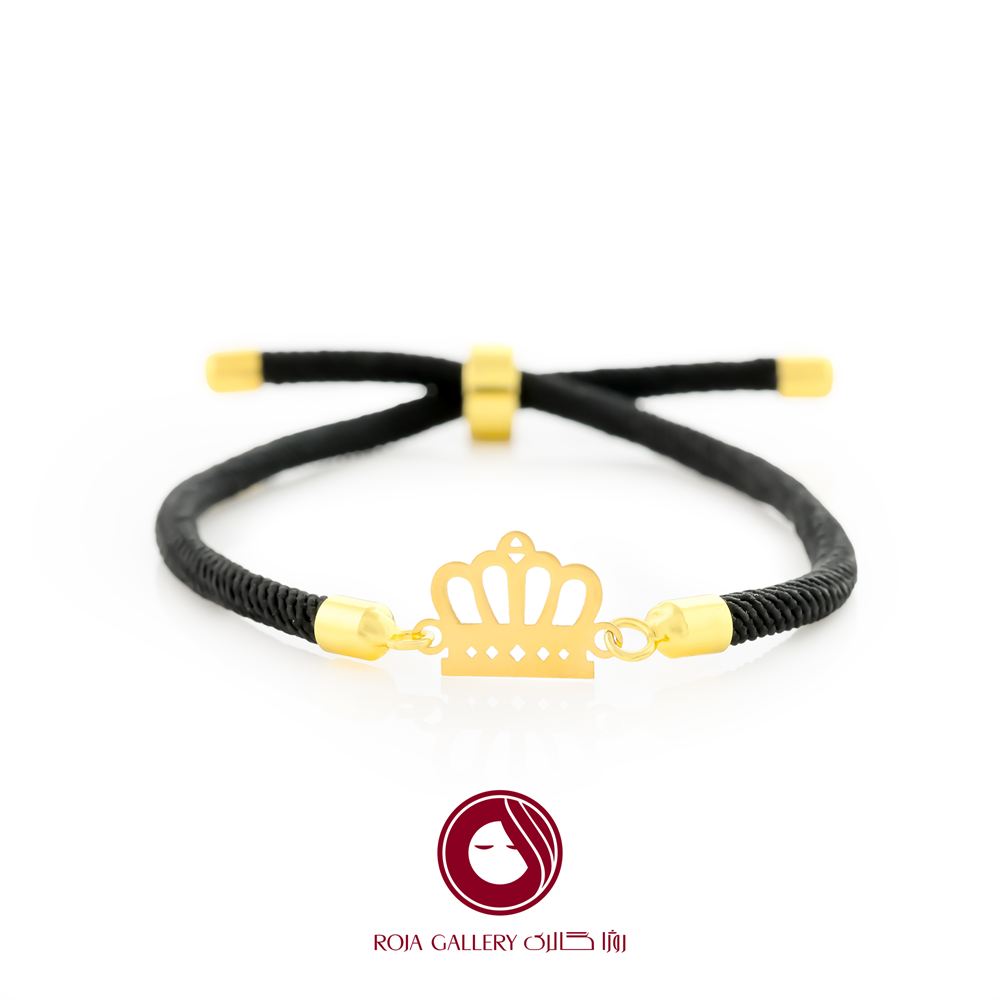 دستبند بند و طلا طرح تاج - کد CB - 83300