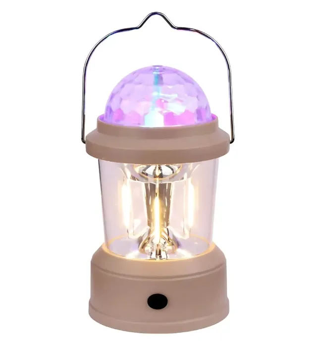 خرید چراغ شارژی کمپینگ رقص نور دار و پاور بانک مدل LF-3358 طرح فانوس قیمت روز