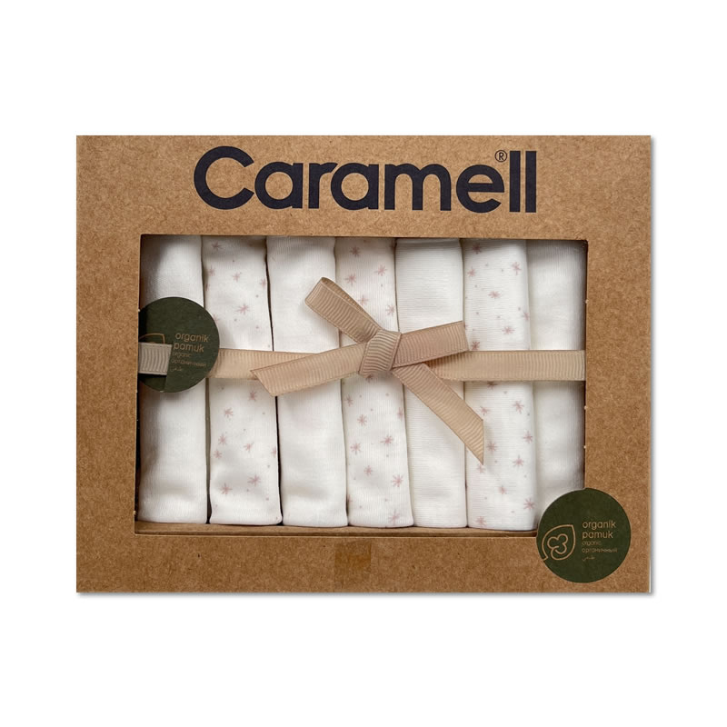 دستمال 7 عددی دست و صورت ارگانیک کارامل Caramell
