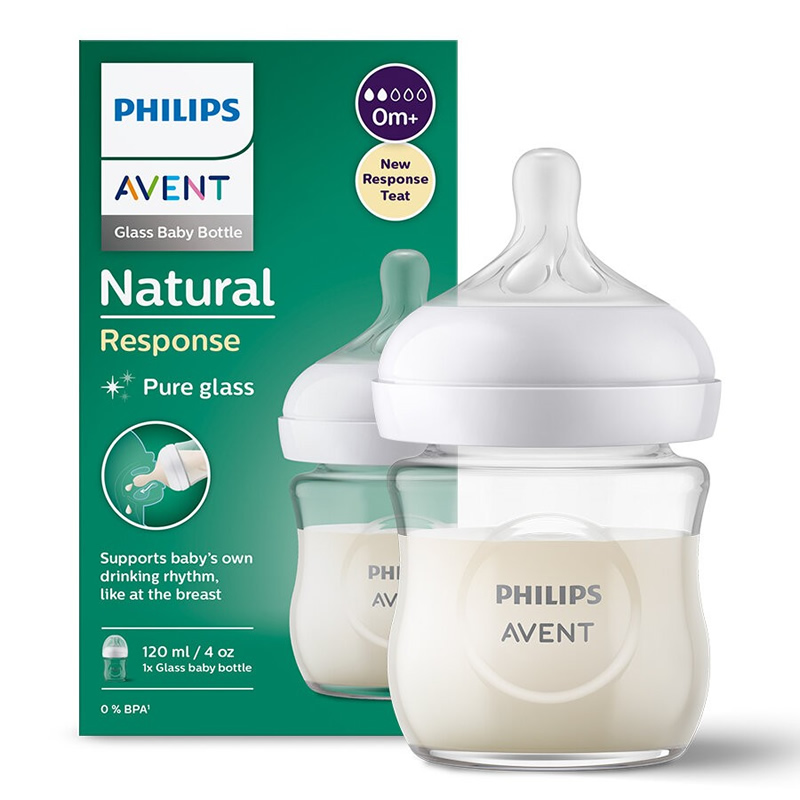 شیشه شیر پیرکس 120 میل مدل Natural Response اونت Avent