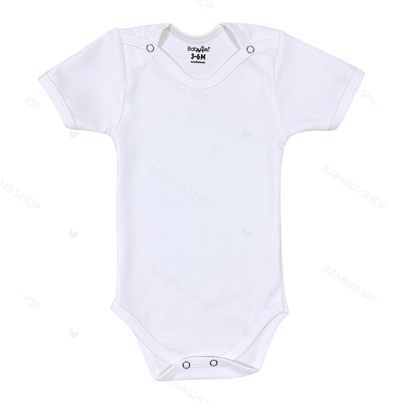 زیردکمه دار آستین کوتاه سفید بیبی فورلایف Baby4life