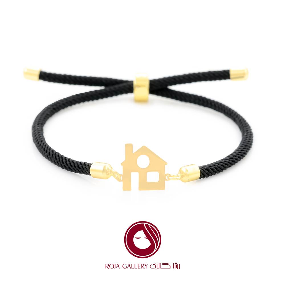 دستبند بند و طلا طرح خانه - کد CB - 83303
