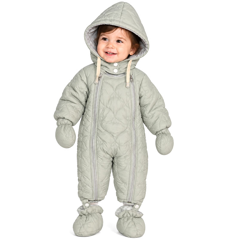 کاپشن سرهمی کلاه دار با دستکش و جوراب رنگ سبز بیبی بو Baby Boo