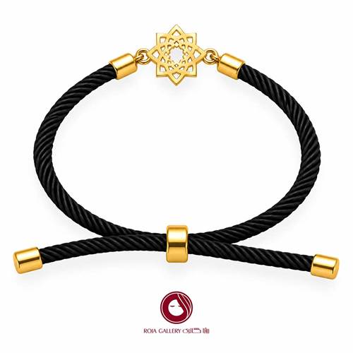 دستبند بند و طلا طرح اسلیمی - کد CB - 83264