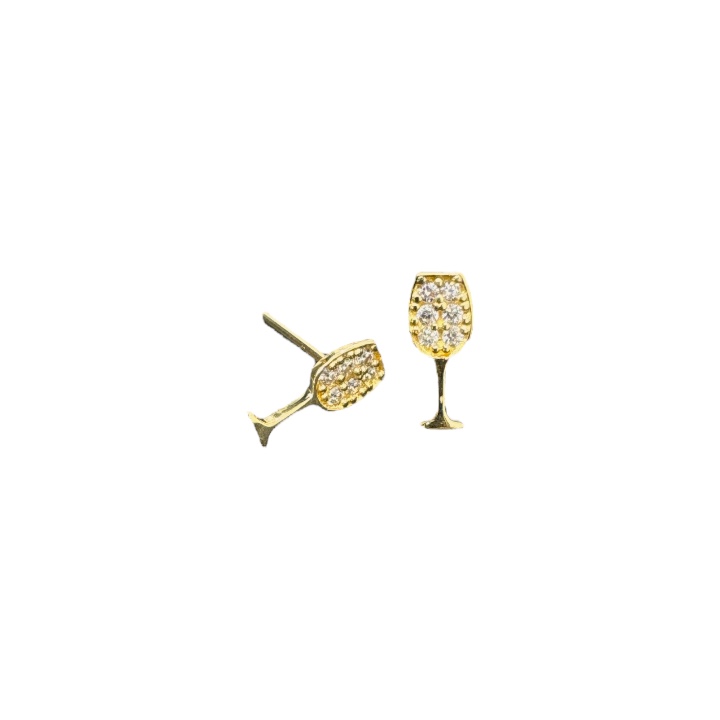گوشواره طلا 18 عیار زنانه طرح جام مدل ESG8