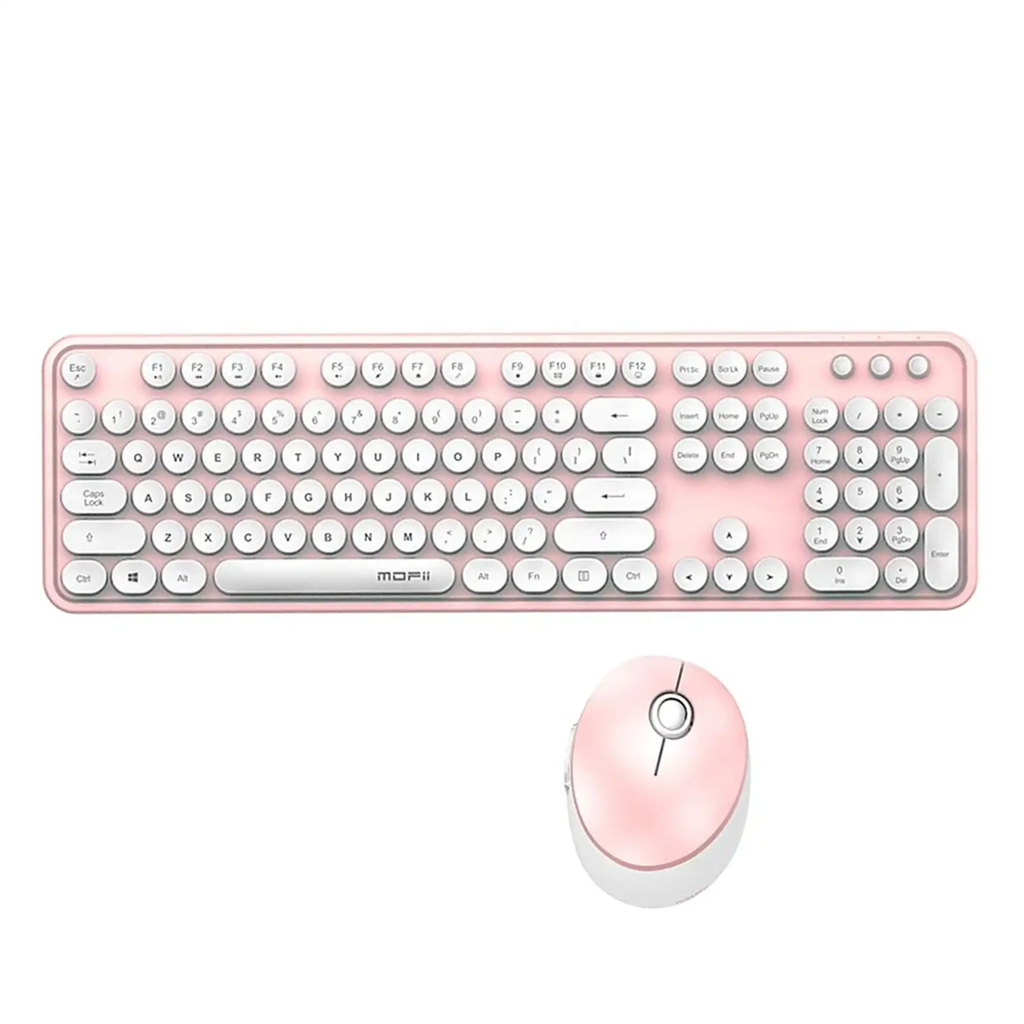 کیبورد و ماوس بی‌سیم مافی Sweet Pure White Pink