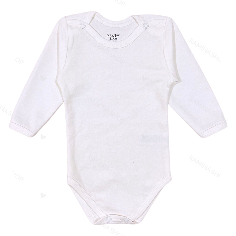 زیردکمه دار آستین بلند سفید بیبی فورلایف Baby4life