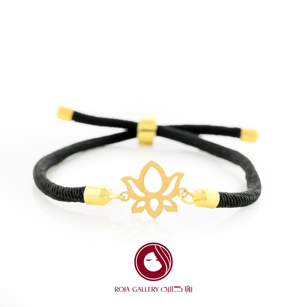 دستبند بند و طلا طرح گل لوتوس - کد CB - 83265