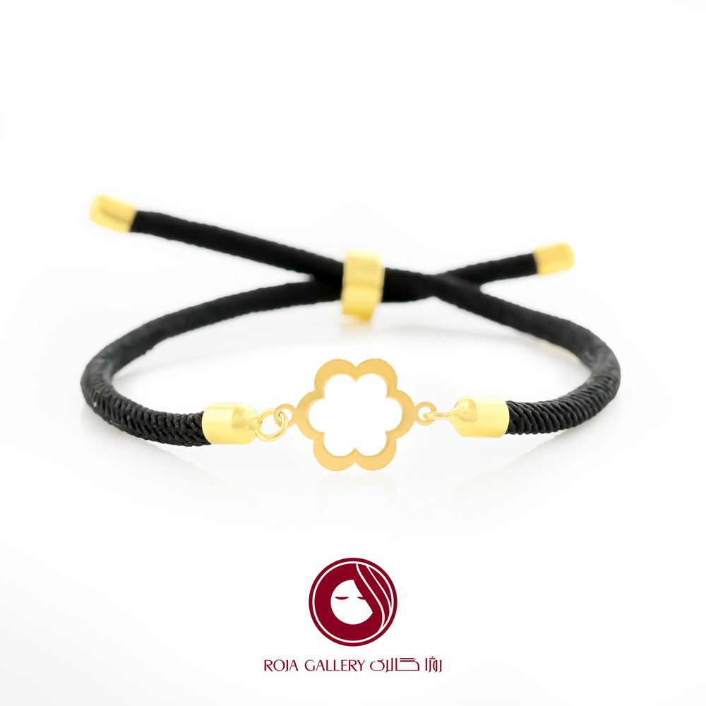 دستبند بند و طلا طرح گل - کد CB - 83304