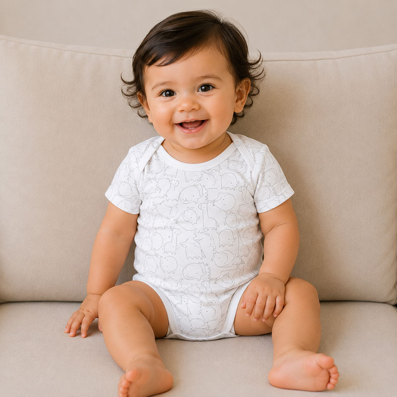 زیر دکمه دار آستین کوتاه اسپرت طرح فیل ماماز پاپاز Mamas Papas