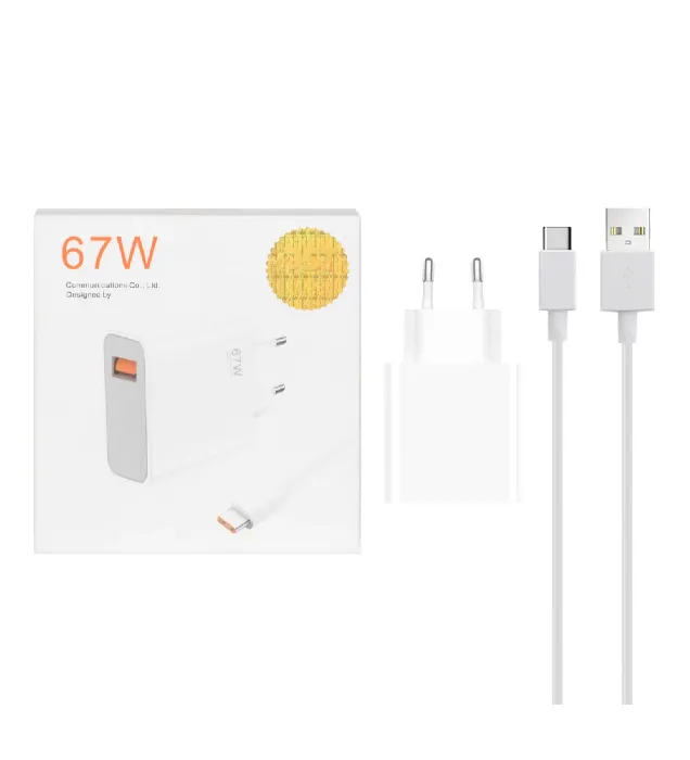 خرید شارژر دیواری 67W فست تک پورت شیائومی مدل MDY-11-EZ به همراه کابل شارژ Type-C قیمت روز
