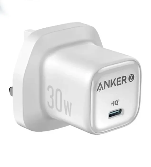 خرید شارژر دیواری انکر 30 وات مدل Zolo GaN Compact Charger UK A2698 قیمت روز